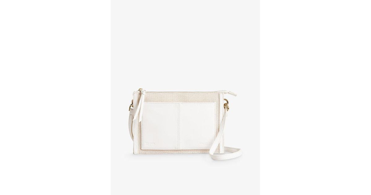 Ted Baker Aksia Front-pocket Cotton-canvas Crossboy Bag in Natural | Lyst