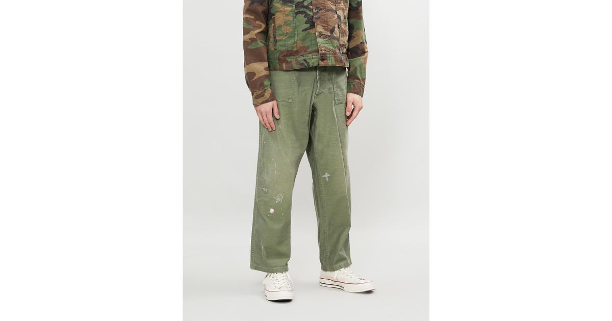 Polo Ralph Lauren Paint-splattered Cotton Cargo Trousers in Green for Men |  Lyst