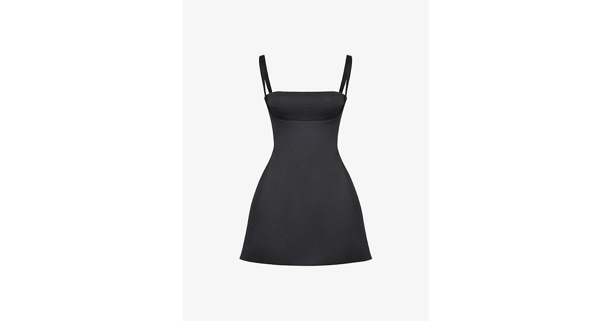 House Of Cb Kara Stretch-Woven Mini Slip Dress in Black | Lyst