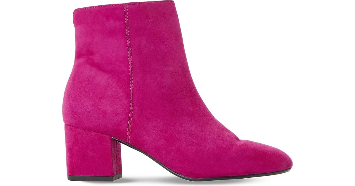 Dune Olyvea Suede Ankle Boots in Pink 