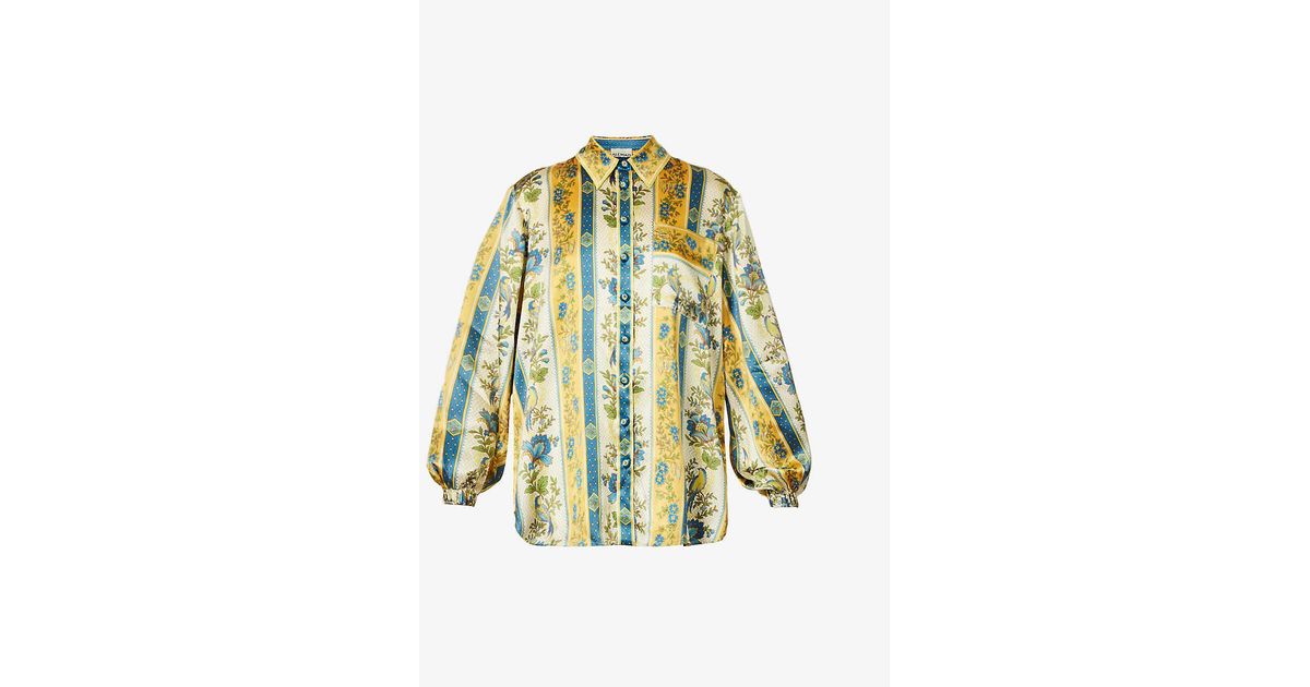 ALÉMAIS Quinn Pattered Silk Shirt | Lyst Canada