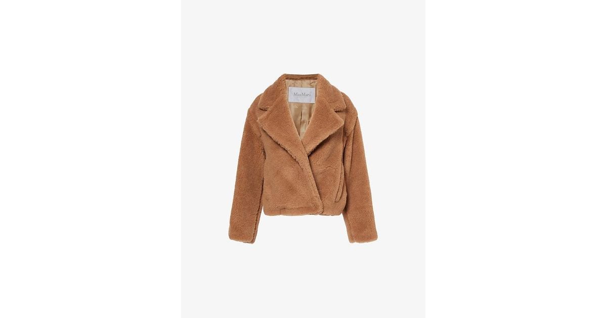 Max Mara Gardone Oversized Cropped-Wool And Silk-Blend