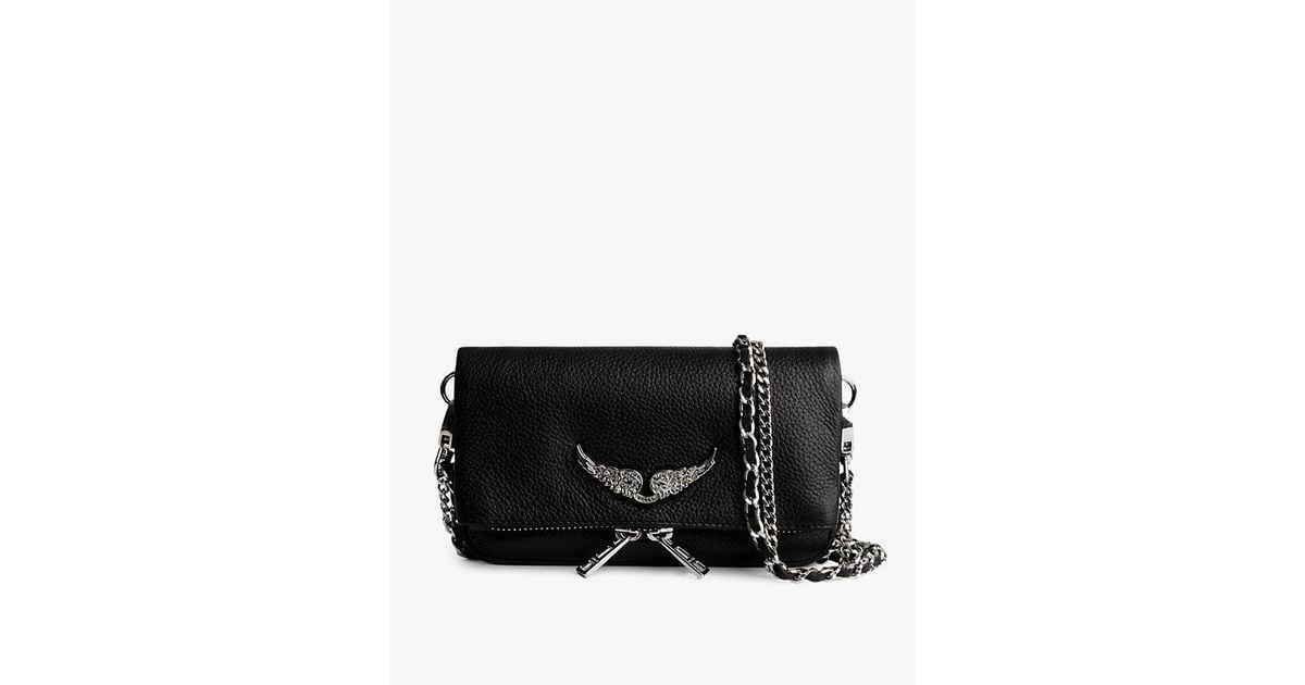 Zadig & Voltaire Rock Nano Wingembellished Leather Shoulder Bag in