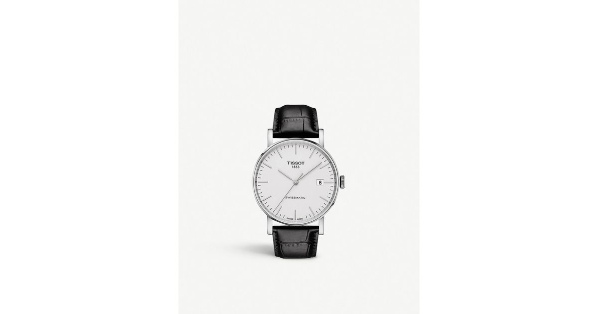 Tissot T109.407.16.031.00 Everytime Swissmatic Stainless Steel And Leather  Watch in Silver (Metallic) for Men | Lyst Canada