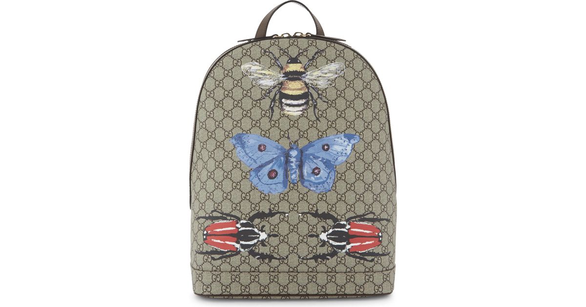 Gucci Insect Print Supreme Canvas Backpack - Lyst