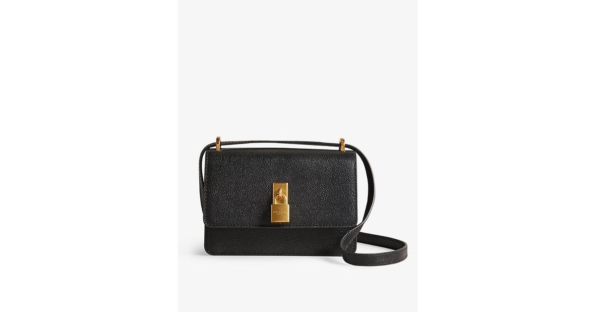 Ted Baker Ssloane Padlockembellished Leather Crossbody Bag in Black Lyst