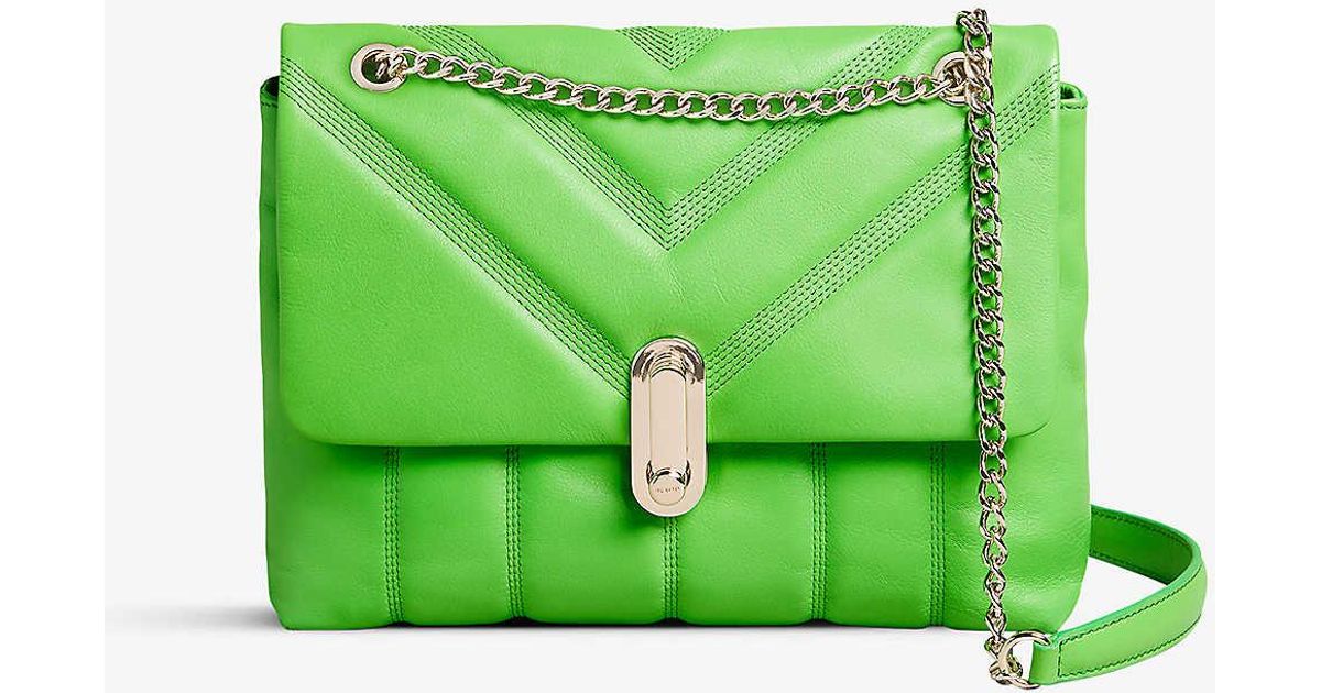 Ted Baker Ayahlin Quilted Leather Crossbody Bag in Green Lyst UK