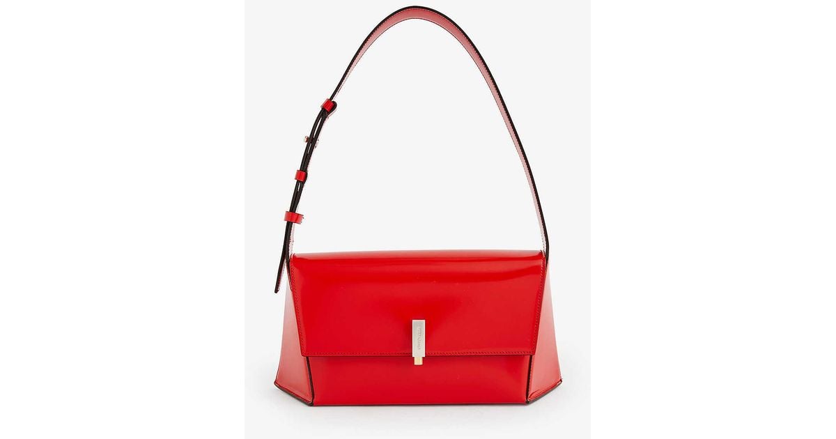 Ferragamo Prisma Leather Shoulder Bag in Red | Lyst