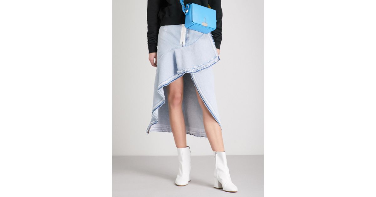off white denim skirt