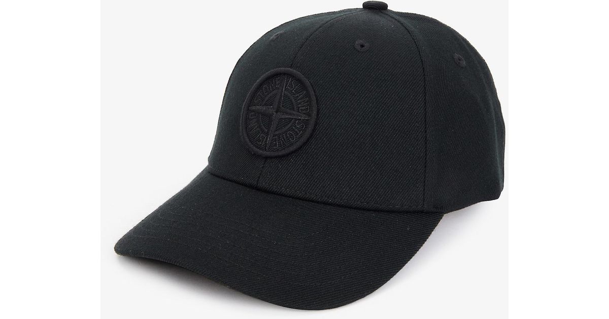 Stone Island Synthetic Logo-embroidered Woven Baseball Cap in Black for ...