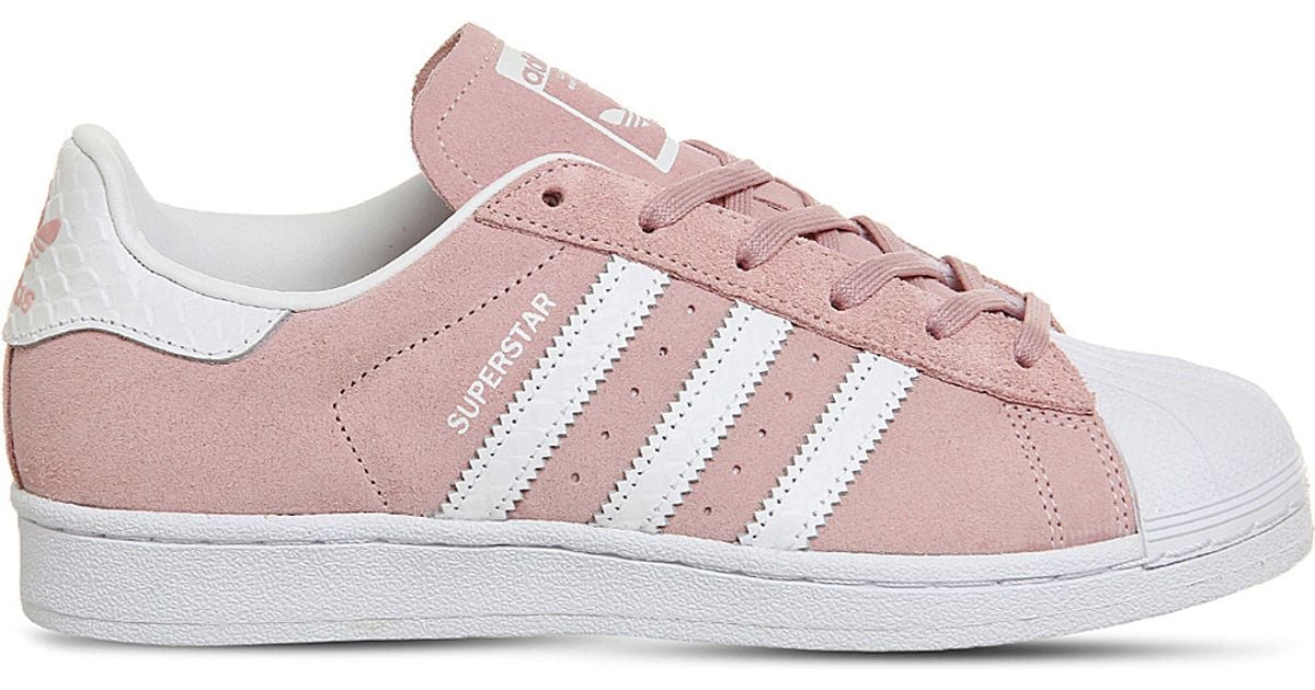 adidas superstar white pink trainers