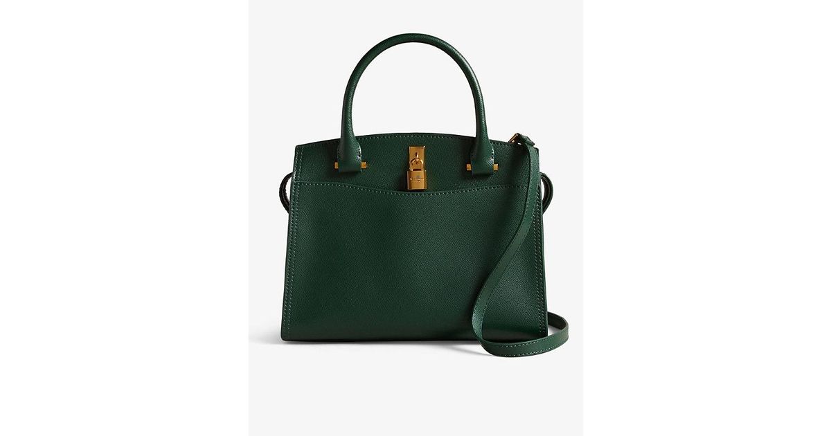 Ted Baker Myfair Leather Top-handle Bag in Green | Lyst