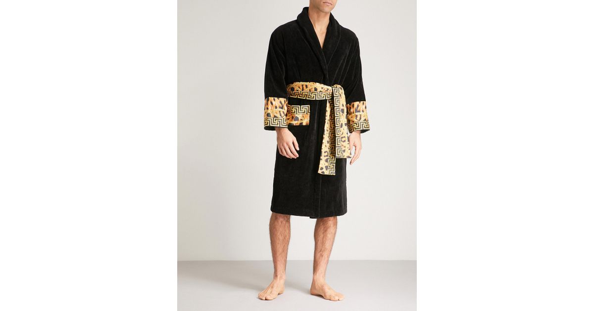 black and gold dressing gown