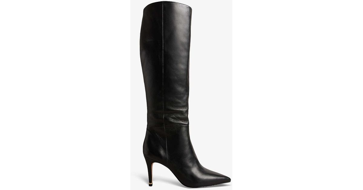 Ted Baker Yolla Knee-high Leather Boots in Black | Lyst UK