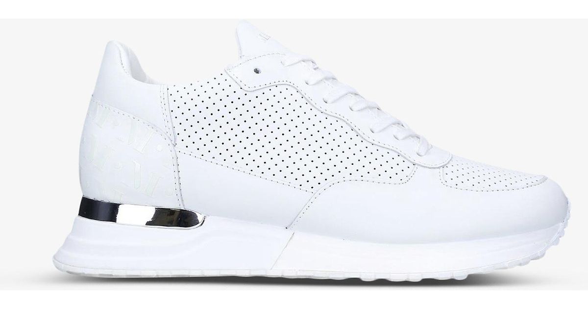 Mallet Popham Perforated Leather Trainers in White for Men | Lyst