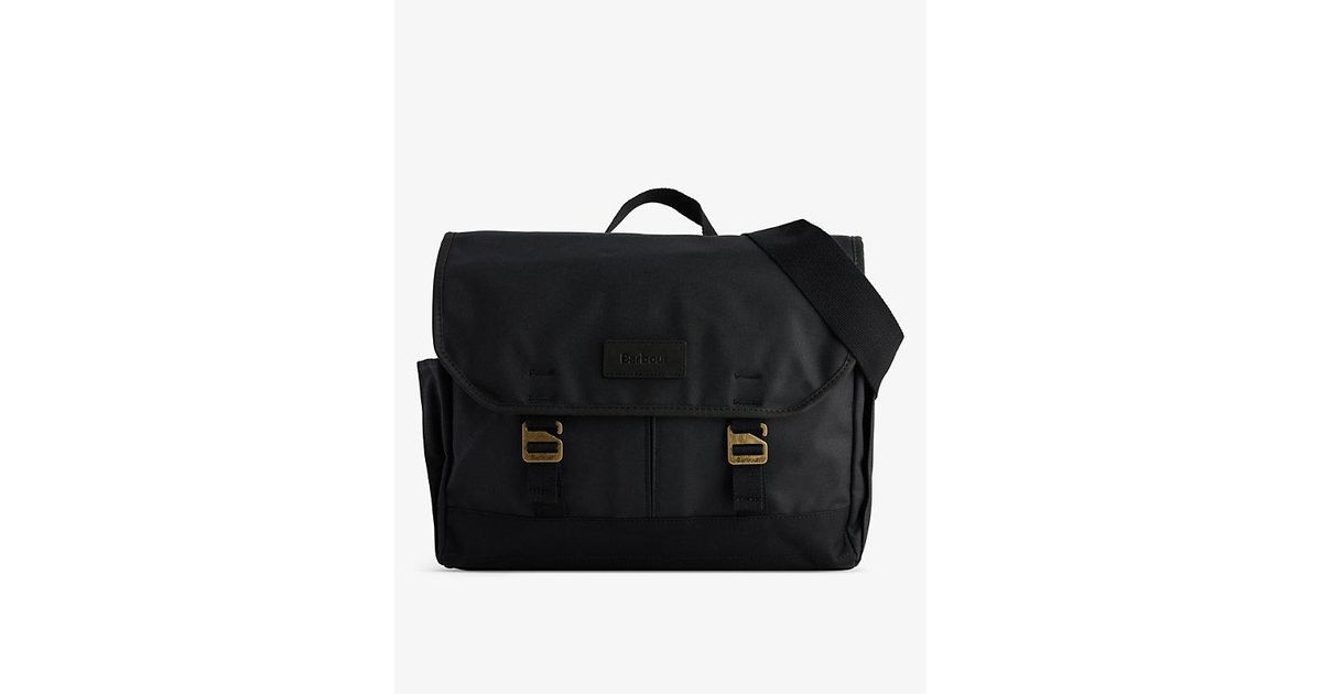 Barbour Essential Waxedcotton Messenger Bag in Black for Men Lyst