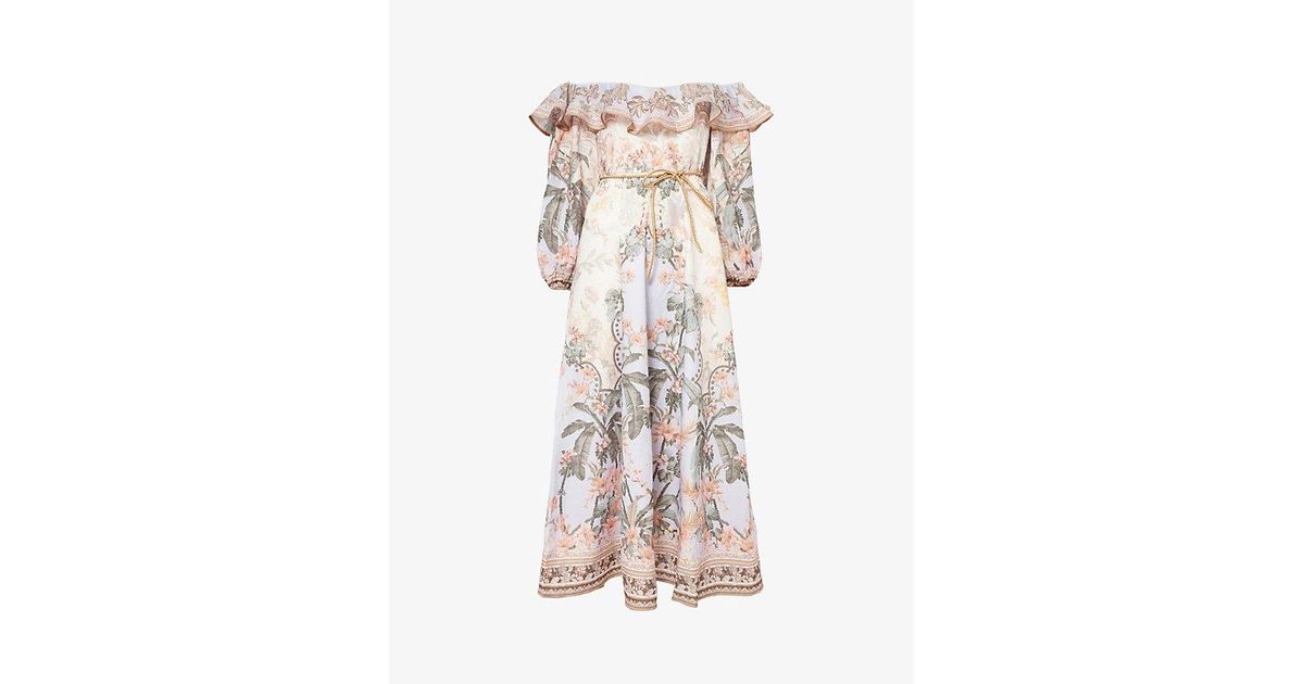 【Zimmermann】Wylie floral linen midi dress Zimmermann Wylie floral linen midi dress Zimmermann