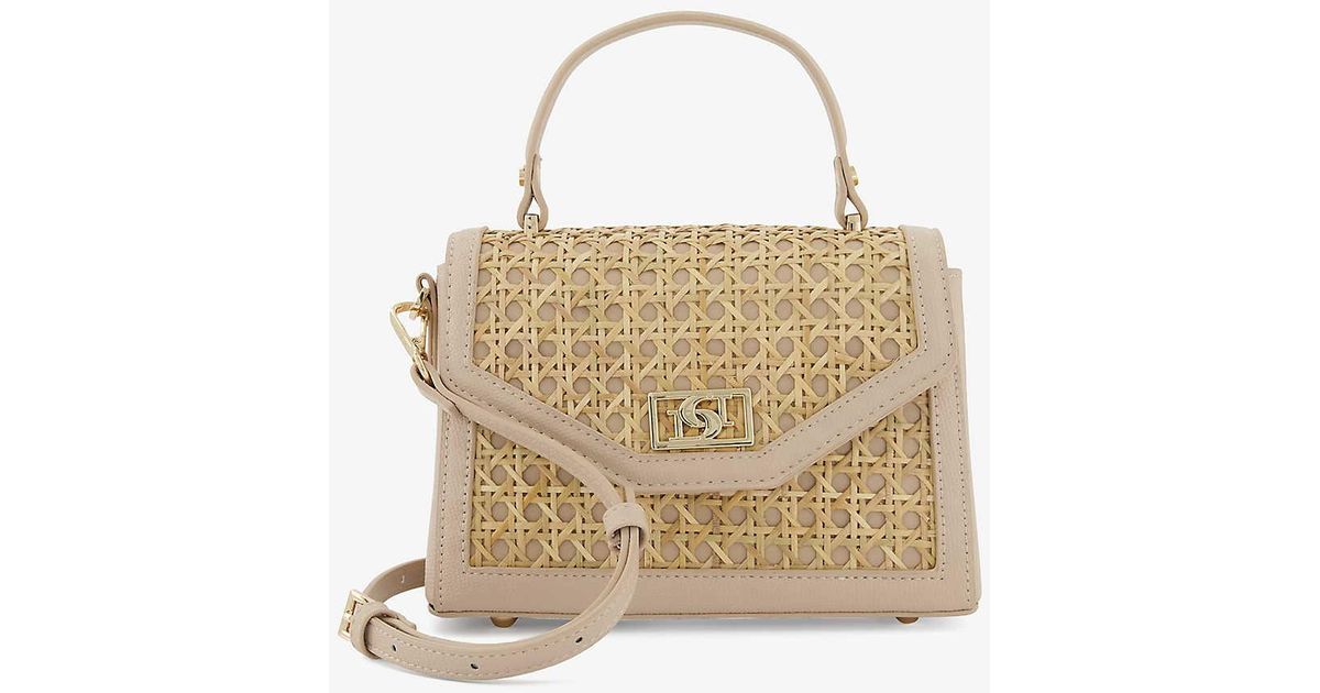 Dune Dinkydreamland Small Rattan And Fauxleather Shoulder Bag in