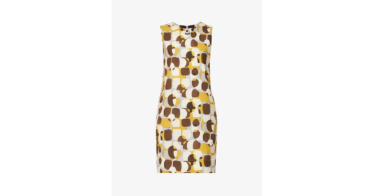 Max Mara Alessia Abstract-pattern Stretch-cotton Midi Dress in Metallic ...