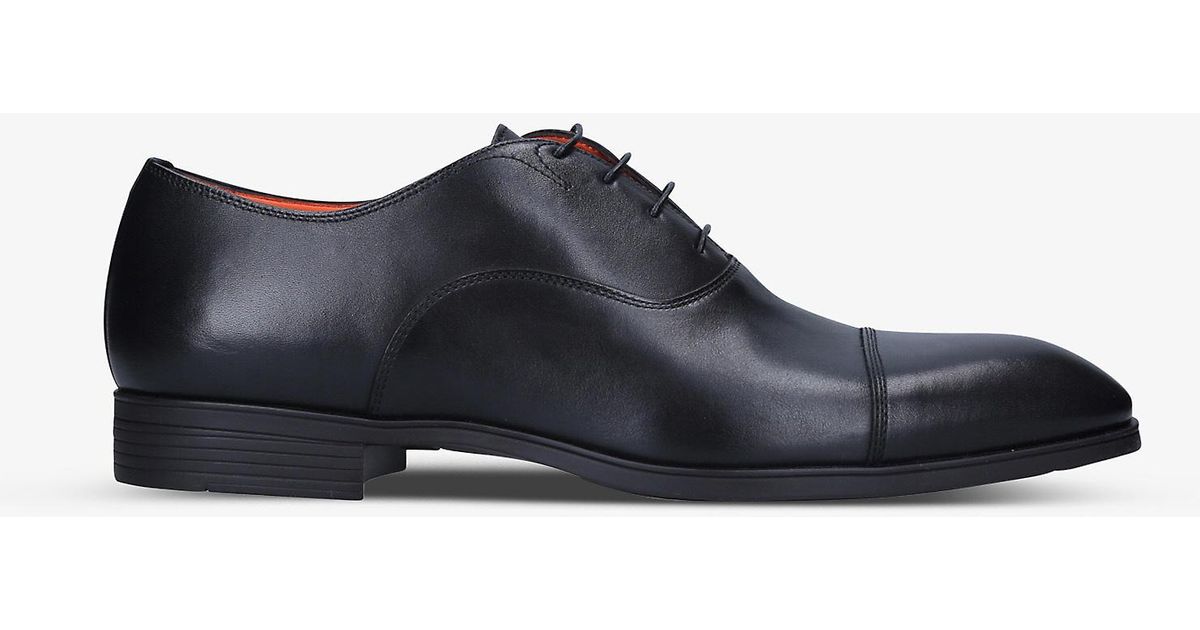 Santoni Simon Leather Oxford Shoes in Black for Men | Lyst UK