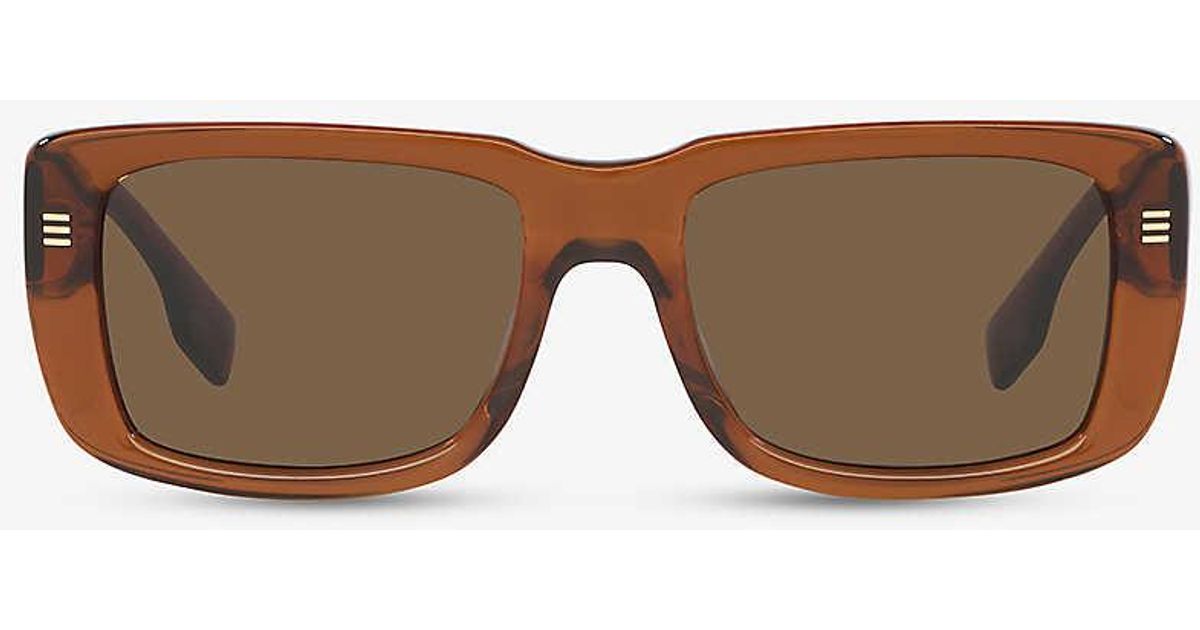 Burberry Be4376u Jarvis Rectangleframe Acetate Sunglasses in Brown Lyst