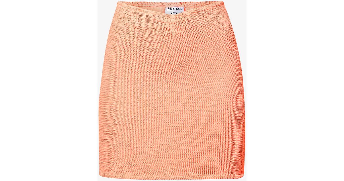 Hunza G Synthetic High-rise Seersucker Stretch-woven Mini Skirt | Lyst ...