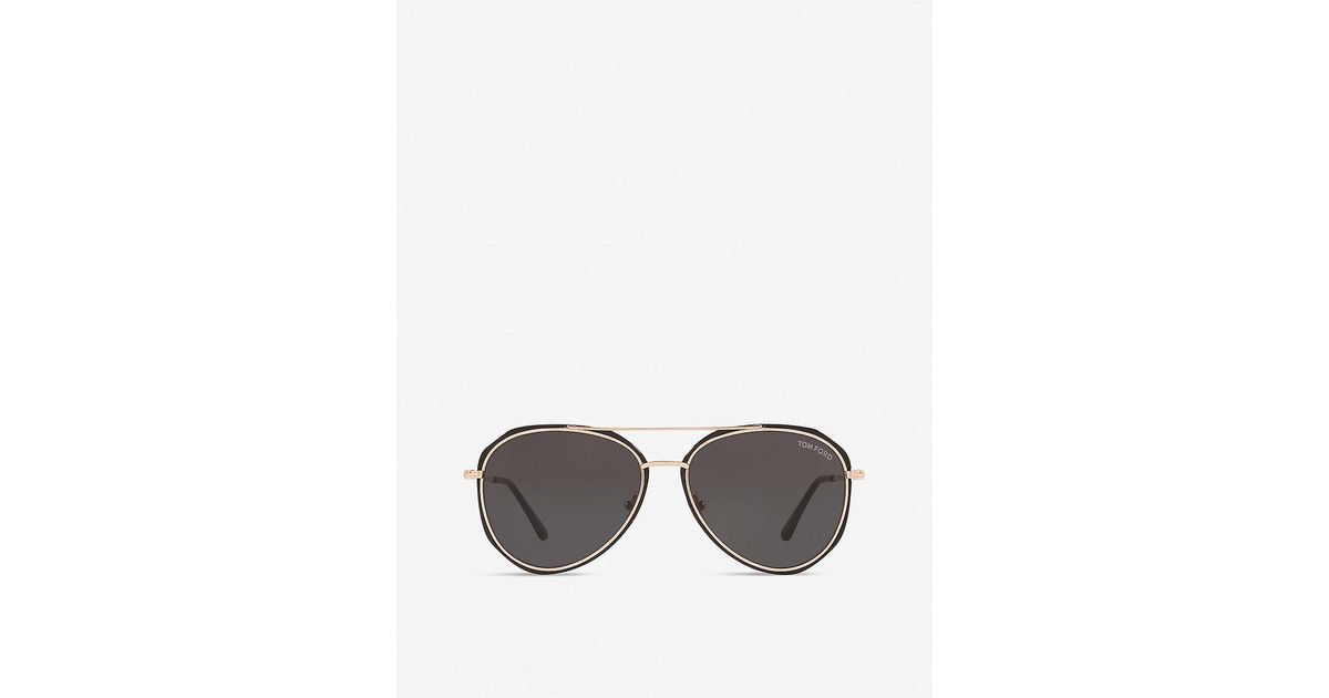 Tom Ford Ft0749 Vittorio Metal And Acetate Pilot Sunglasses in Gray for 