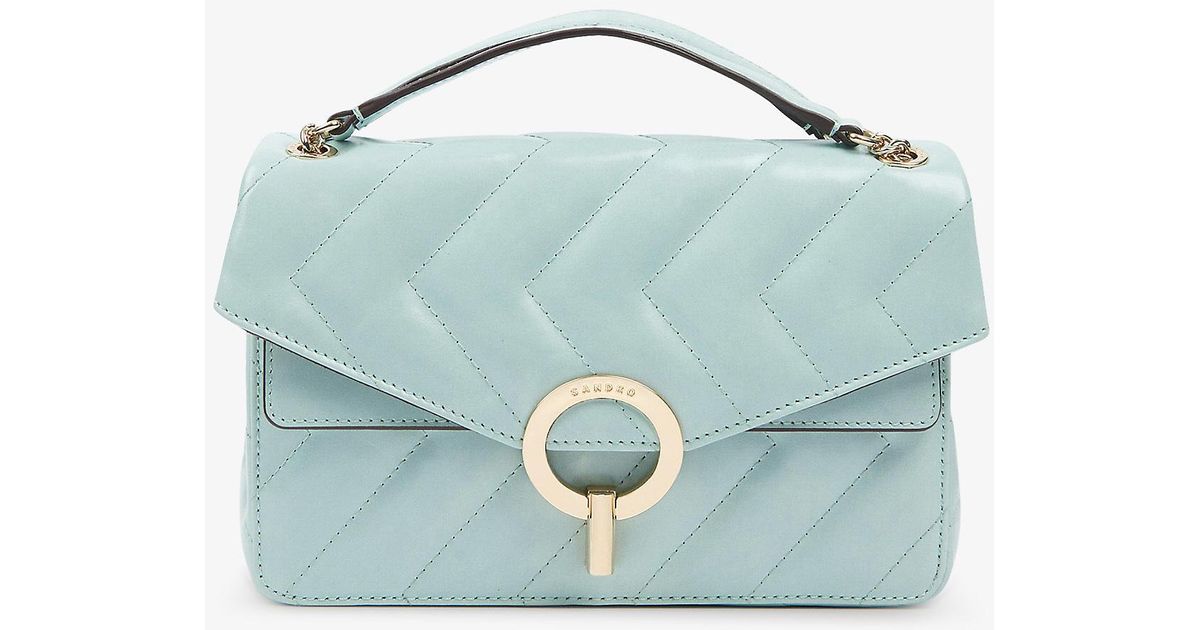 Sandro Yza Quilted Leather Shoulder Bag in Blue Lyst