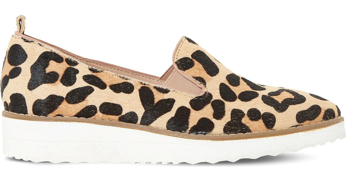 dune leopard print loafers