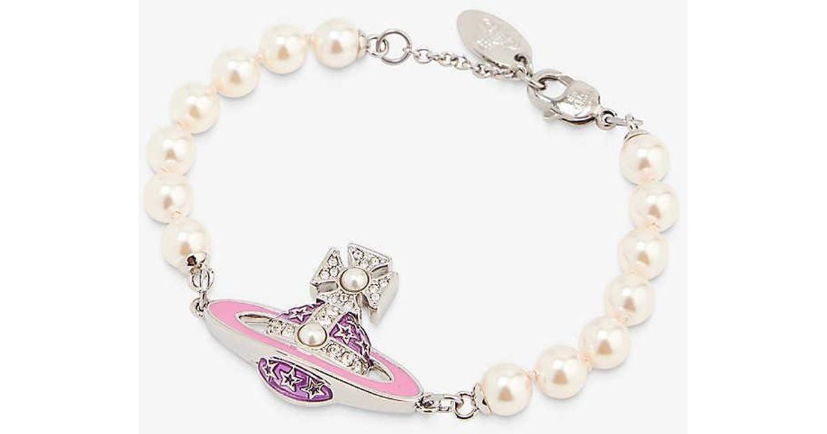 Vivienne Westwood Roxanne Brass And Fauxpearl Bracelet in White Lyst UK