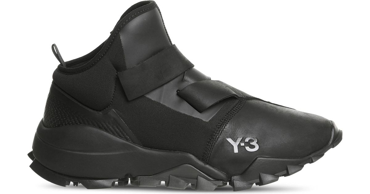 Y-3 Y3 Ryo Leather Trainers in Black 
