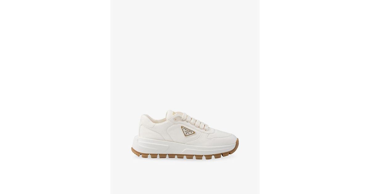 Prada Prax 01 Leather Trainers in White | Lyst