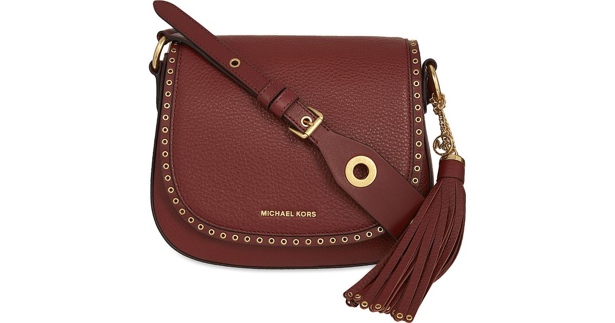 MICHAEL Michael Kors Brooklyn Leather Saddle Bag in Brown | Lyst