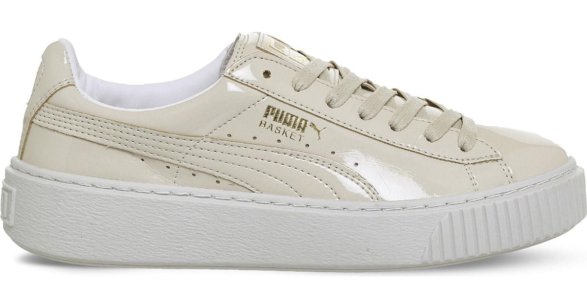 puma basket leather platform low-top sneaker