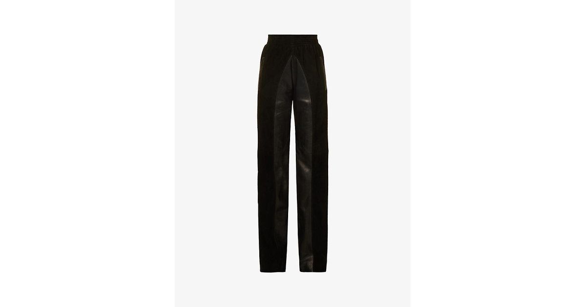 Alaïa Panelled Straight-leg High-rise Leather Trousers in Black | Lyst ...