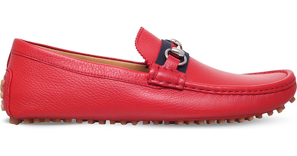 gucci red moccasins