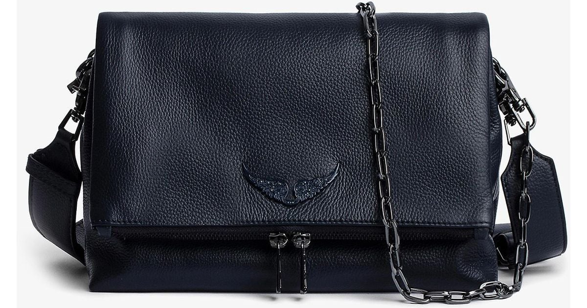 Zadig & Voltaire Rocky Grainedleather Crossbody Bag in Blue Lyst