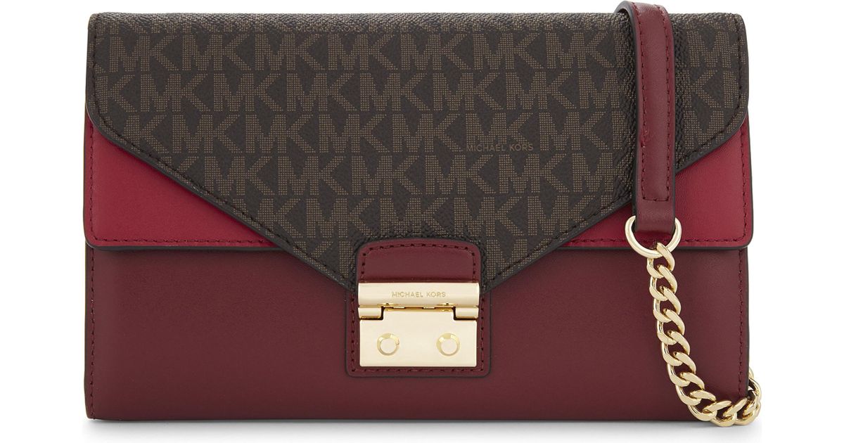 michael kors sloan logo and leather chain wallet