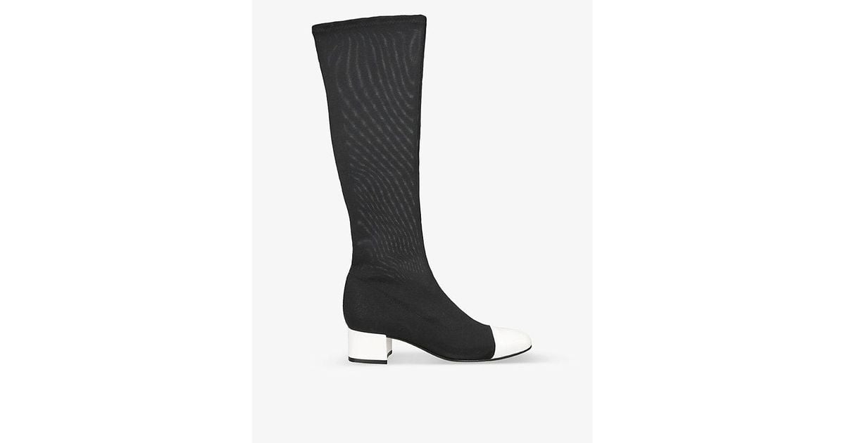 CAREL Malaga Contrast-toe Textile High Boots in Black | Lyst