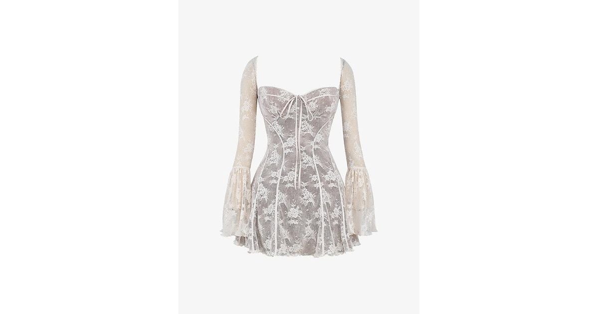 chinese dress ladies House of CB Vintage Cream Lace Corset Dress – Luxandluxy main image 0