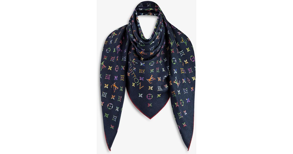 Louis Vuitton Green and Giant Jungle Monogram Wool and Silk Shawl