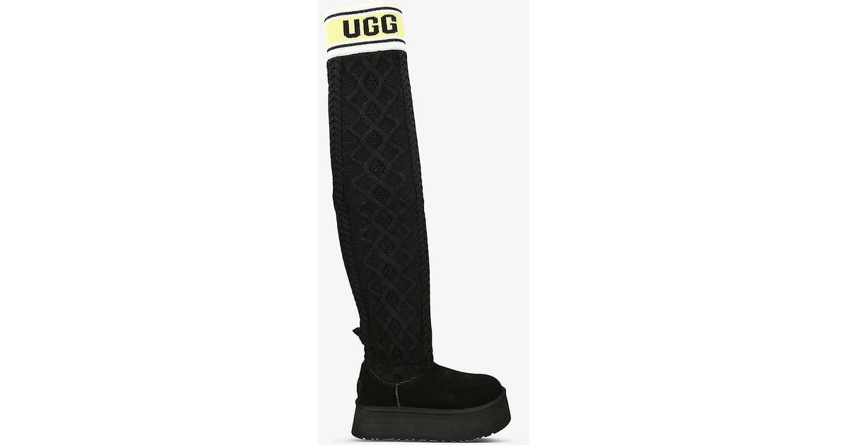 Ugg cable knit store over the knee socks
