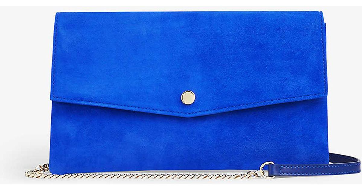 LK Layla Envelope Suede Clutch Bag in Blue Lyst