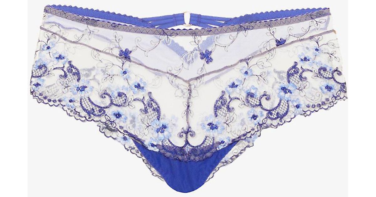 Aubade Tulle Idylle À Giverny St Tropez Mid-rise Stretch-woven Briefs ...