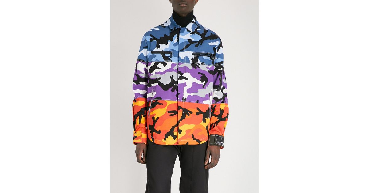 Valentino Multi-coloured Camouflage-print Cotton-twill Jacket for 