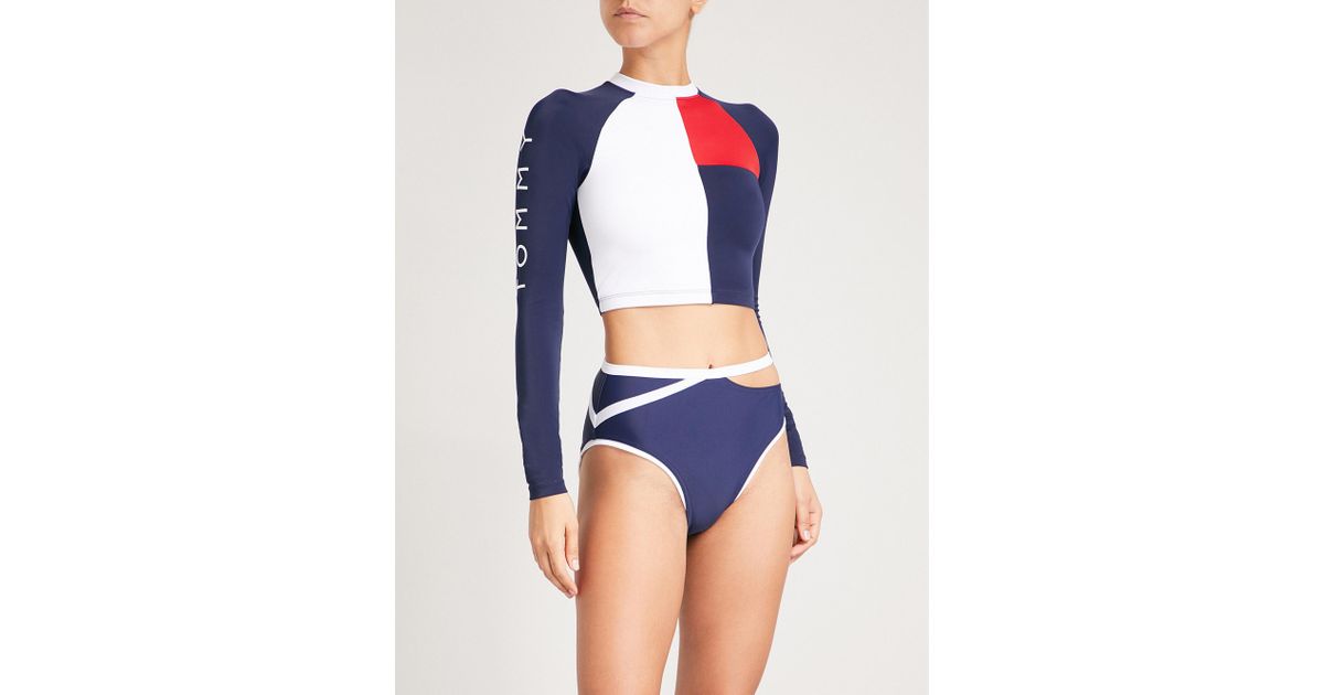tommy hilfiger long sleeve crop top