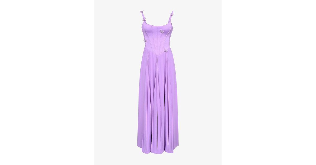 House Of Cb Pascha Butterfly Corset Maxi Dress in Purple | Lyst