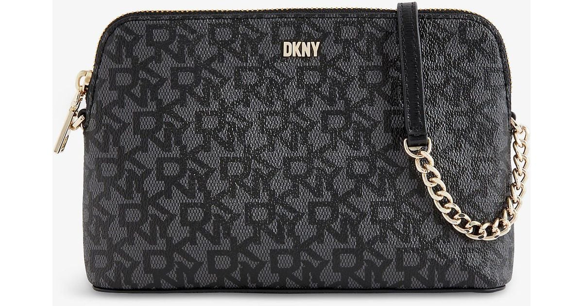 DKNY Bryant Dome Fauxleather Crossbody Bag in Black/Black (Black