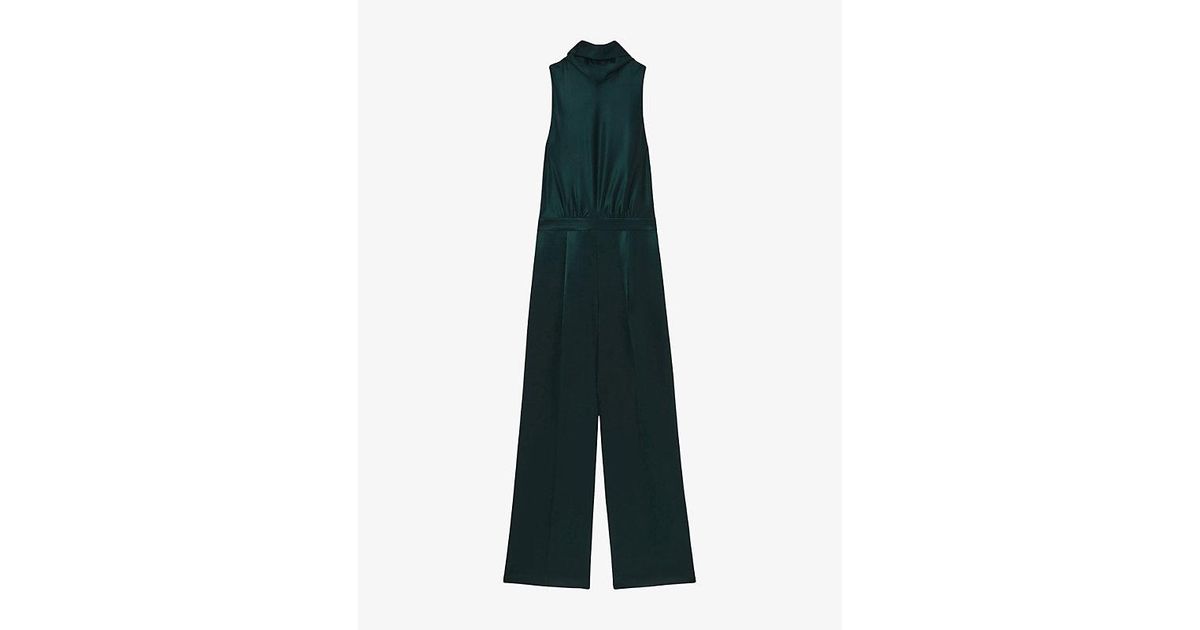 【海外限定】REISSジャンプスーツ☆Farah Satin Cape Sash Jumps reiss-Teal-Green-Farah-Cape-