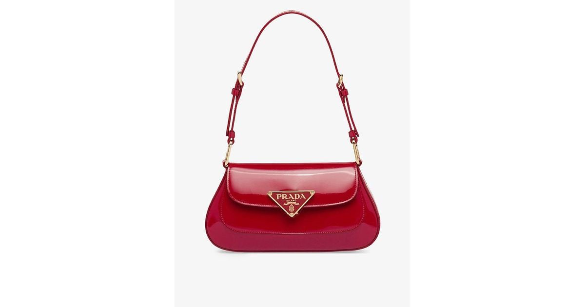 Prada Cleo Patent leather Shoulder Bag in Red Lyst
